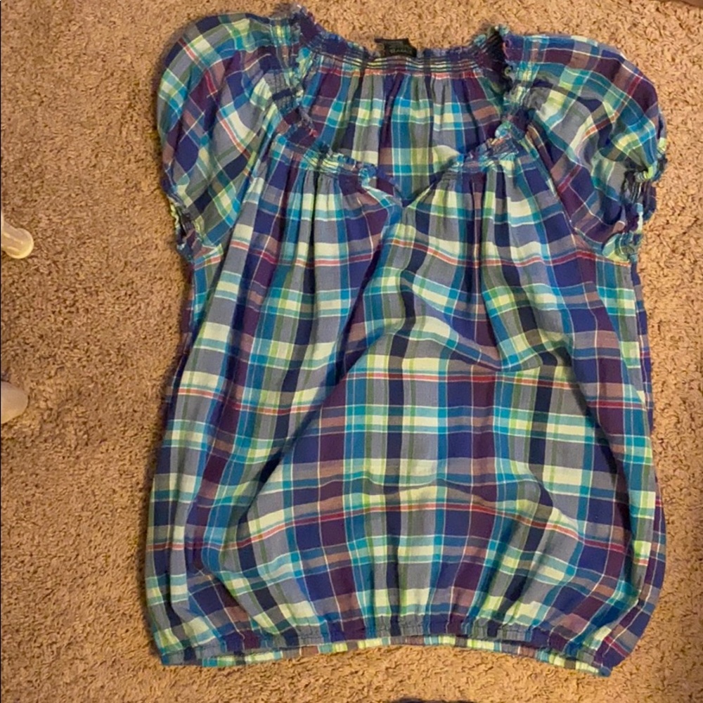 Plaid Elastic Shirt